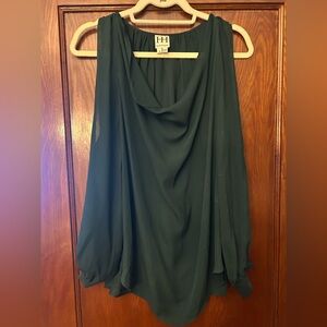 Haute Hippie Silk Dark Green Long Opened Sleeve Shirt Small